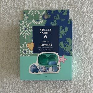 Roller Rabbit x Target Bluetooth Earbuds with Patterned Rechargeable Case